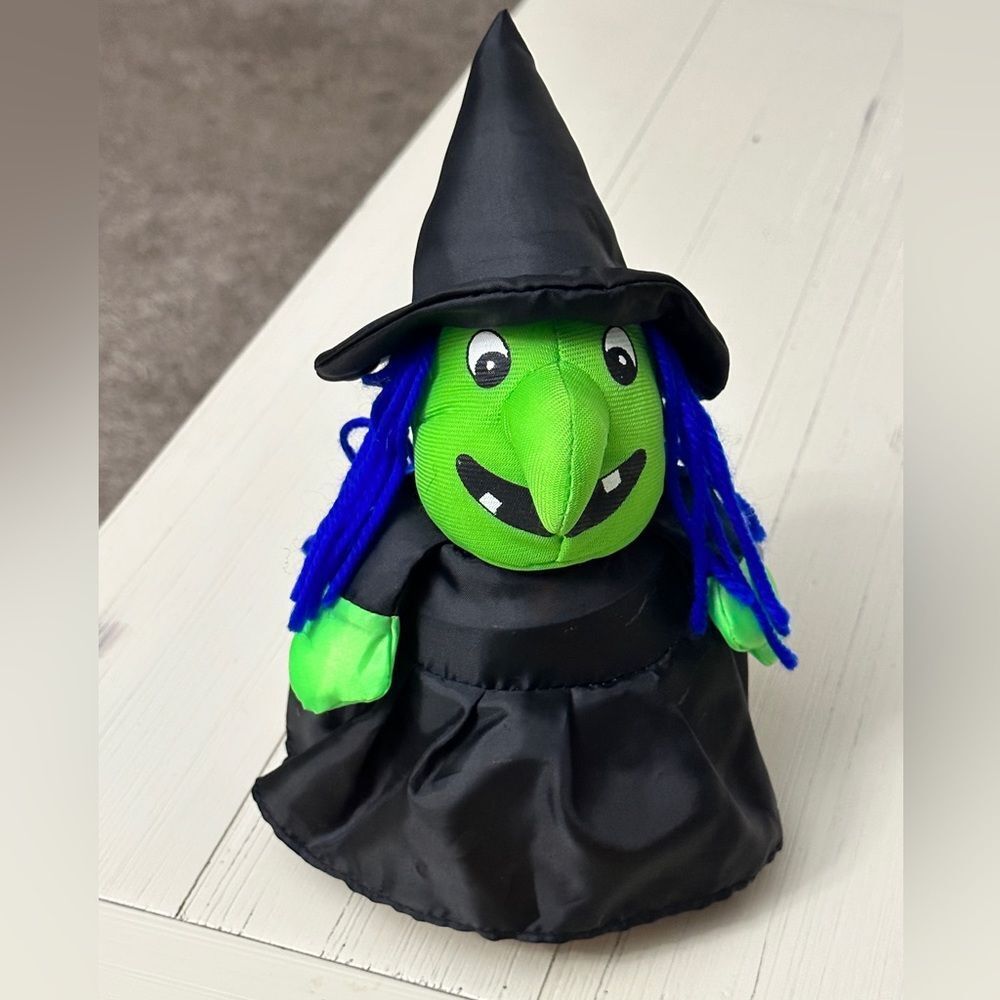 Goffa International Halloween Plush Stuffed Toy Black Witch Spring Nylon Vintage